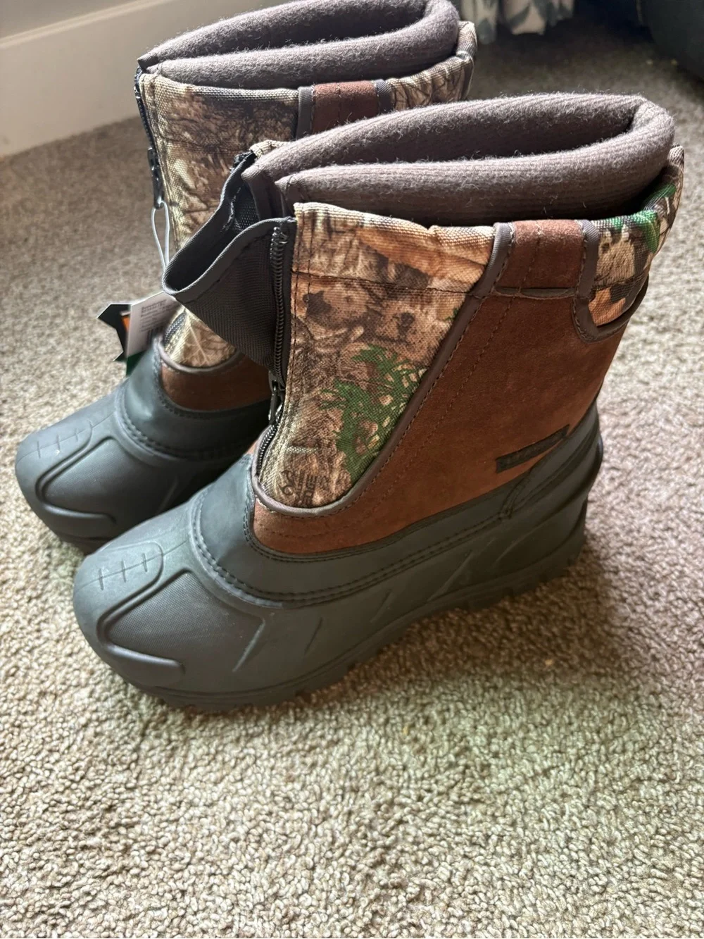Itasca Kids Brown Camo Waterproof Rain & Snow Boots